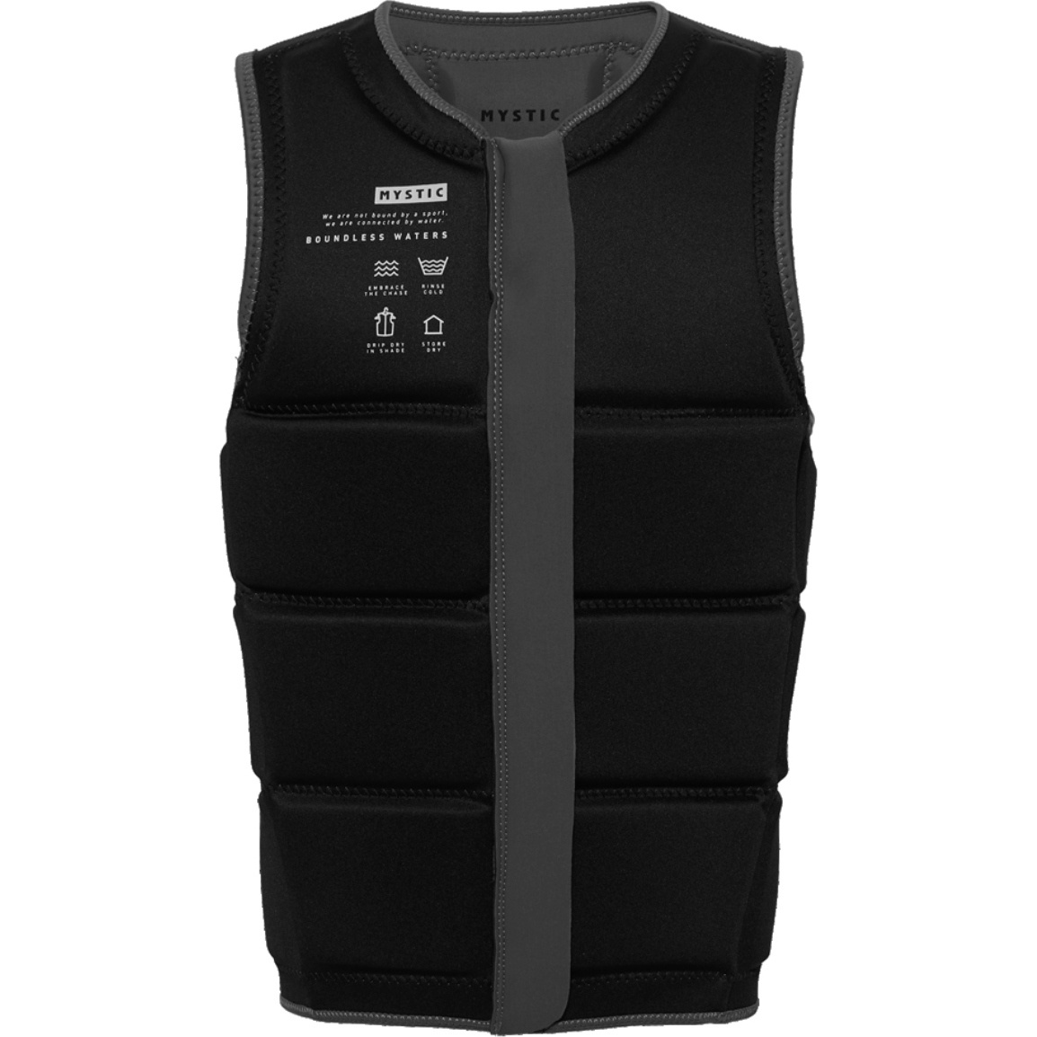 2026 Mystic Männer Star Front Zip Wake Impact Vest 35005.240245 - Dark Grey